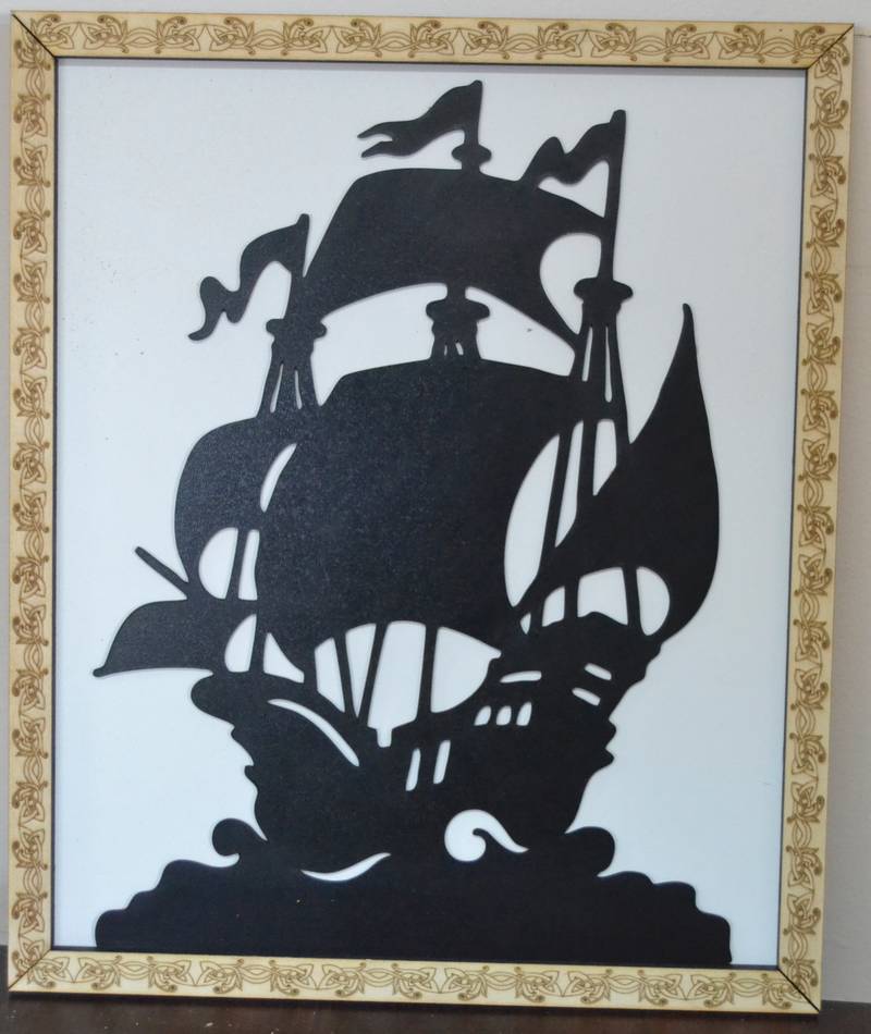 Pirate ship cut frame on laser router