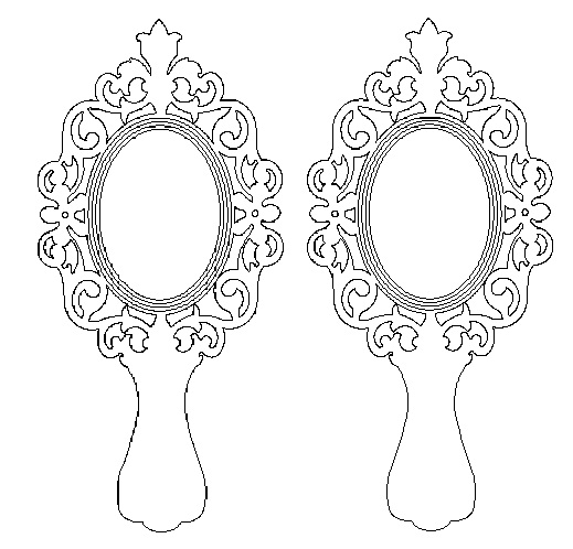 Provencal hand mirror vector