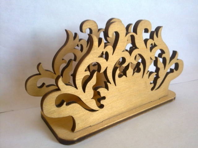 Napkin holder with beautiful details in vector format for cut