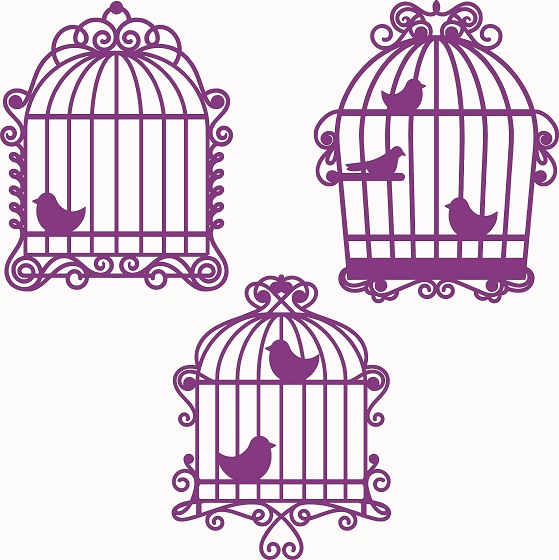 Cage with birds