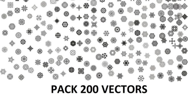 Pack 200 vectors mandalas decor file DXF and CDR Corel X8