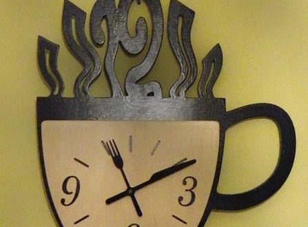 Coffee cup-shaped wall clock