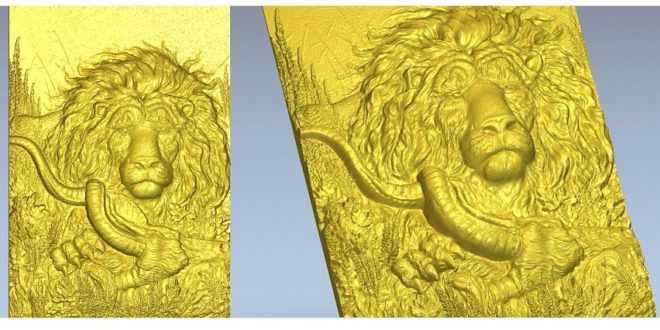 3D Relief STL &#8211; Lion Frame For CNC Milling File .RAR