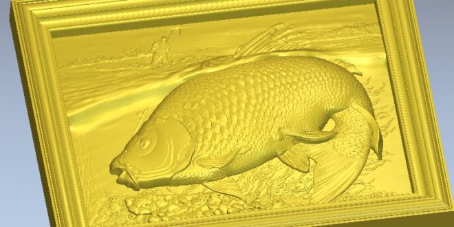 3D Relief of Fish Frame 194