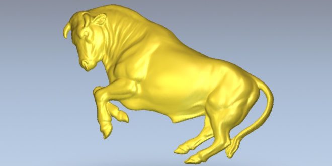 Bull 3D Model Relief for Milling 279