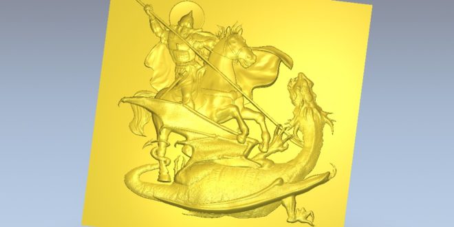 Saint George and the dragon Relief for Machining in CNC router router 291