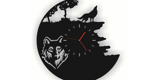 wolf clock cdr and dxf vector file to laser vynil