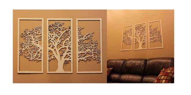 Tree Wall Frame to laser cut Vector DXF CDR