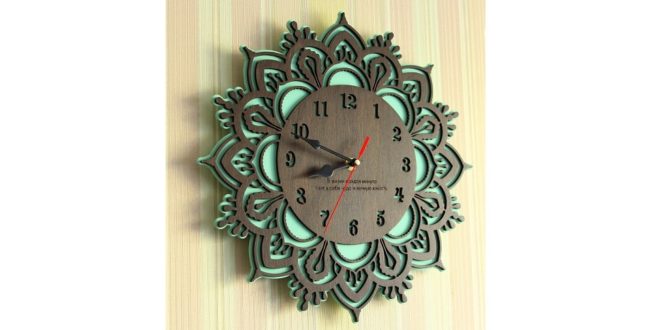 Beautiful clock vector for wood cutting