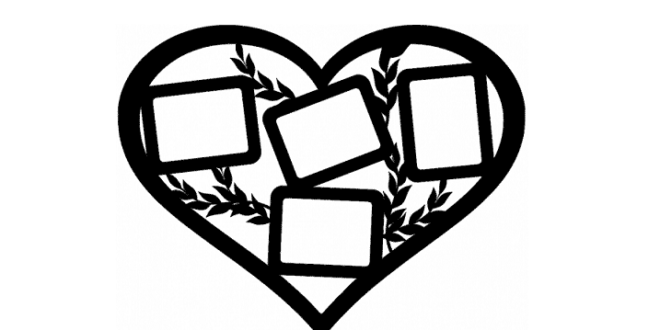 Heart-shaped photo panel