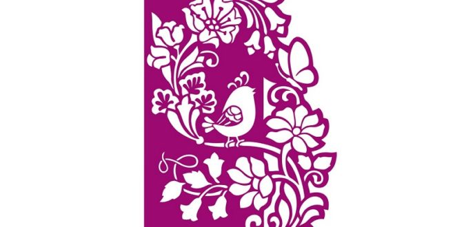 Floral panel with bird