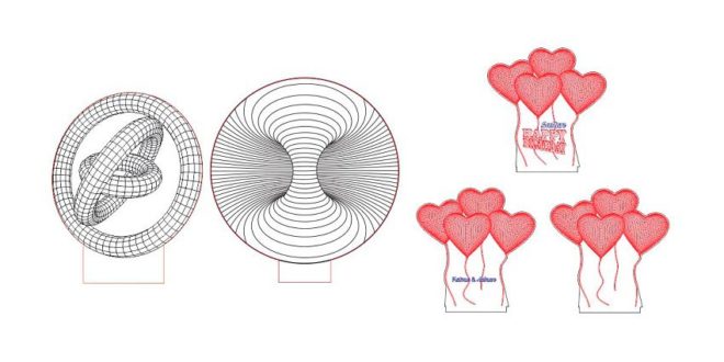 3d illusion CNC Vector Plans 3 files in DXF CDR