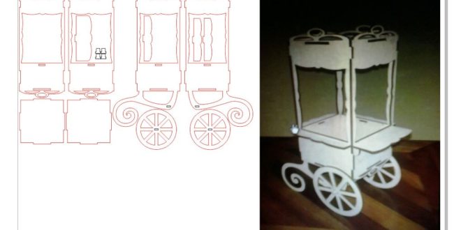 Candy cart &#8211; DXF and CDR vectors for laser cutting