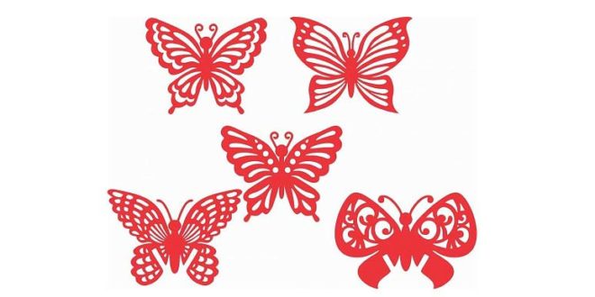 Vectors of butterflies for laser cutting DXF and CDR file