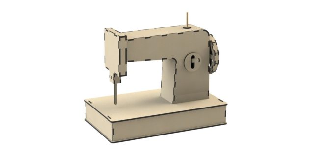 Sewing machine drawing ready to cut in CDR and DXF woodwork plywood vectors