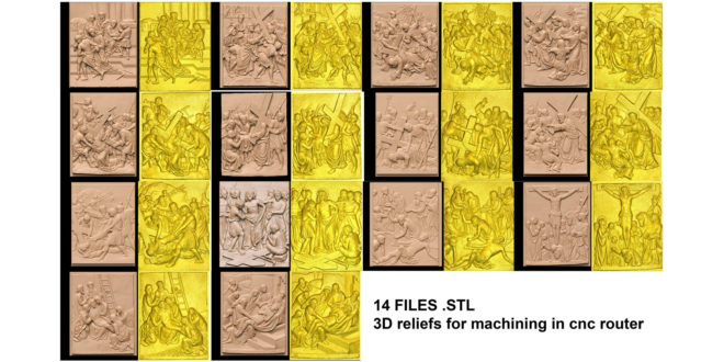 Relief 3D cnc router Via Crúcis Via Sacra