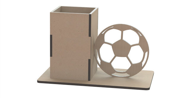 Pencil Holder with a ball to laser cut 3mm sheet