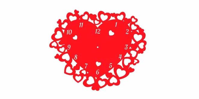 Heart wall clock dxf cdr vectors Rayjet Retina Engrave Elekslaser Pangolin