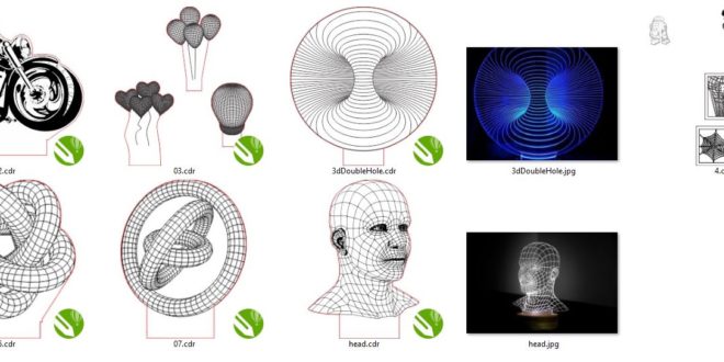 3d led illusion files on CDR corel draw only for laser cutting and engraving