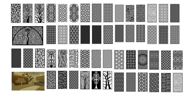 Pack hollow elements for cutting in cnc machines 55 ready templates dxf cdr files vectors