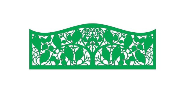 Tree birds separator panel vector 2d to cut