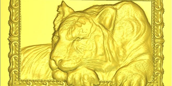 Tiger 3d STL Model for CNC Router Artcam Vetric Engraver 