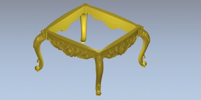 Square table with separate parts STL file to cnc milling