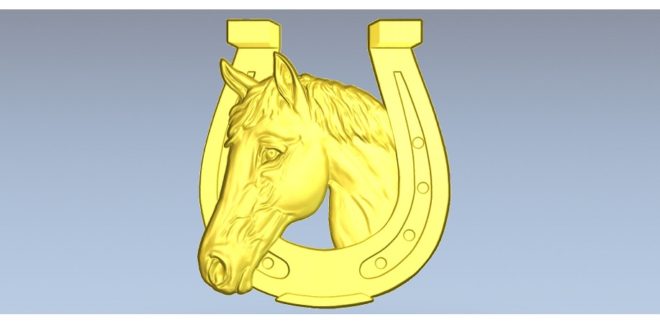 Horseshoe horse relief 3D model STL file for cnc router milling machines 1590