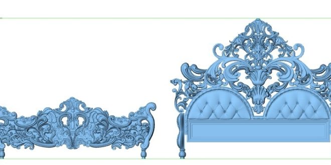 Bed Feet and Headboard &#8211; STL File for Cutting on CNC Router Machines