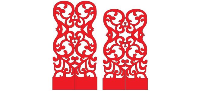 Decorative 2d ornament halved dxf cdr files to cut download