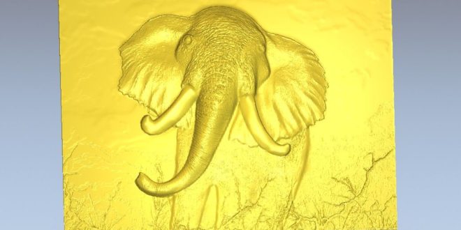 Elephant relief frame 3d stl