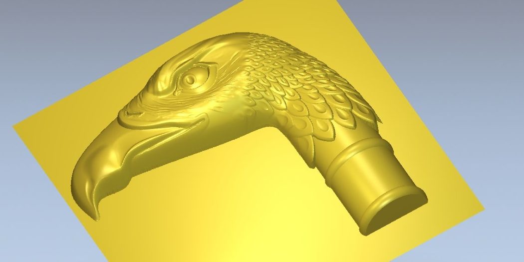 Cane handle 3d bird file to mill cnc router DXF DOWNLOADS Files for