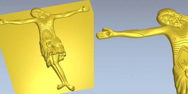 Jesus christ crucified on the cross religious 3d relief