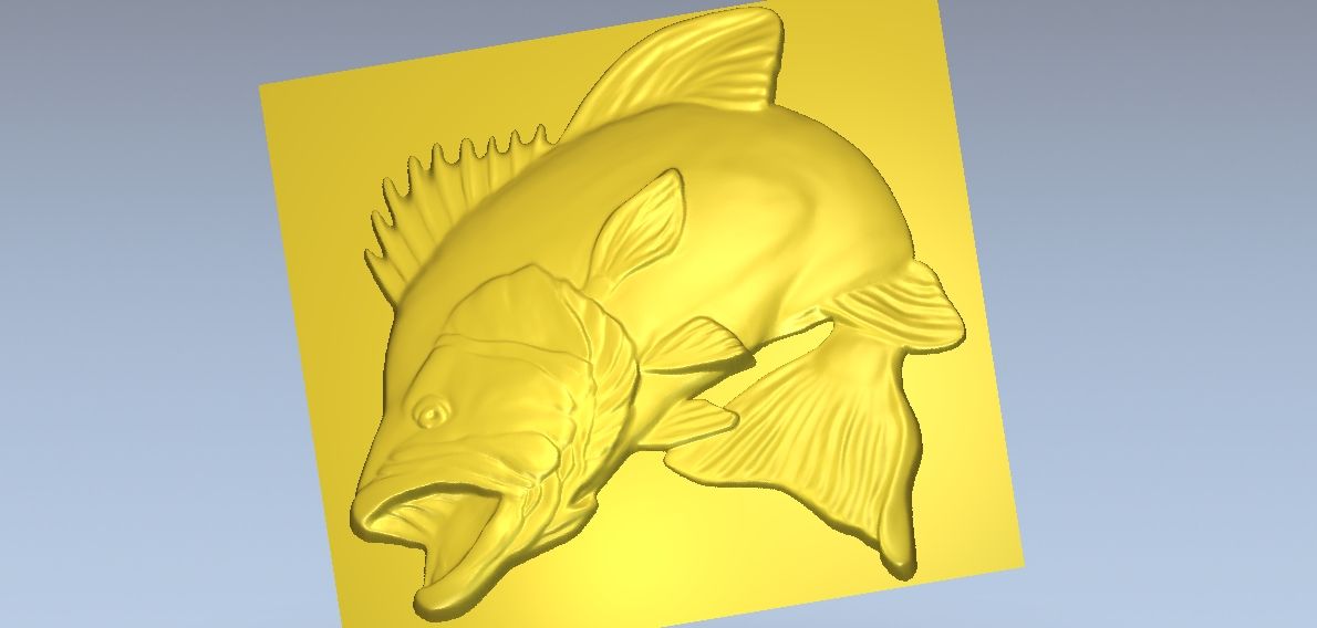 Fish relief 3d model relief for cnc in STL file format 