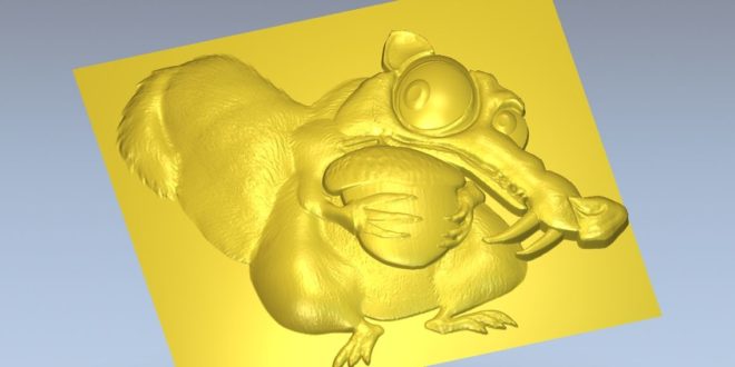 Squirrel Scrat from the ice age movie stl 3d file relief