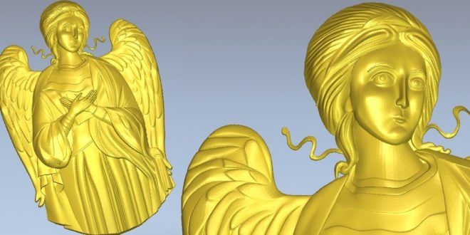 Angel relief 3D STL Model for CNC Router Machine Relief Artcam Aspire Vectric Cut3D CarveWright CamBam