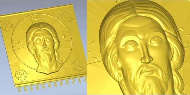 Icon of Jesus Christ 3d model for cnc STL format Religion 3d