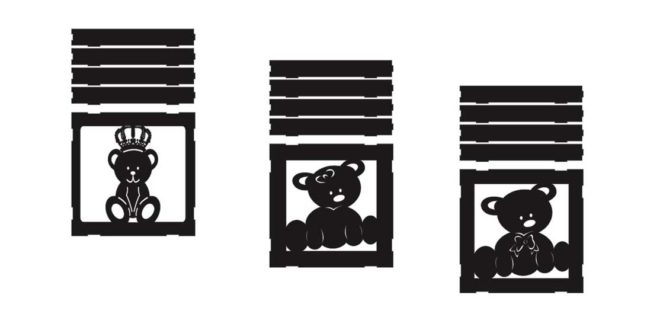 Bear frames for kids room dxf cdr corel artcam files to download