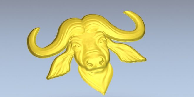 FREE Bull 3d stl relief file to cnc router machining artcam vcarve vectric aspire cimatron powermill worknc