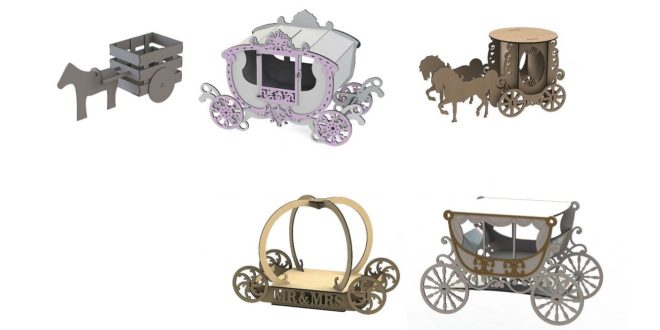 Pack Carriage vehicle decoration mdf laser cut dxf cdr corel files