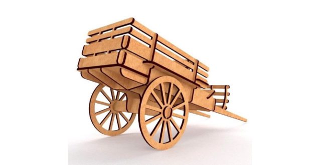 3d wagon cart file dxf to cut laser mdf wood