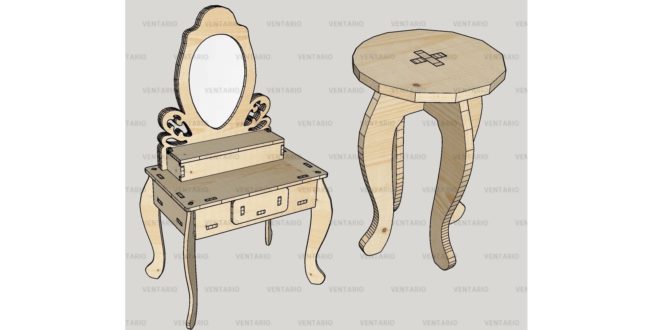 Stool/Dressing Table 15mm files dxf cdr