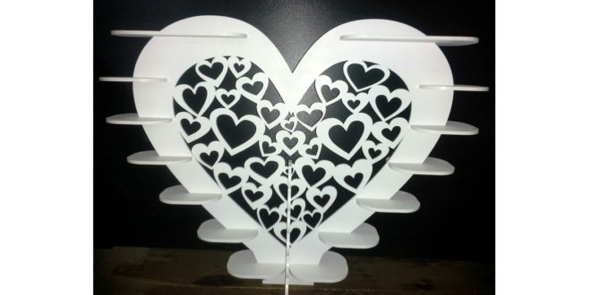 Heart holder for candy 4mm laser cut dxf cdr file