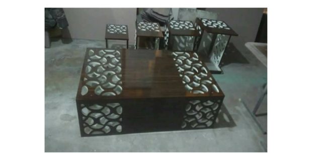 Decorated coffee table