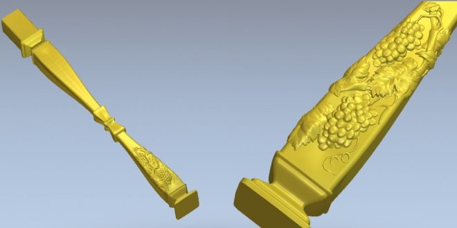 STL File Pilaster column for machining on 4 axis on cnc machines