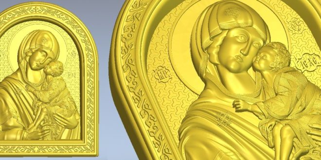 Religious 3d vector stl saint with child