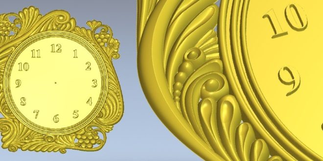 Clock STL File Download Relief for CNC Machining