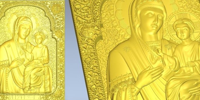 catholic icon for CNC Router Artcam Cut3D Aspire 1044