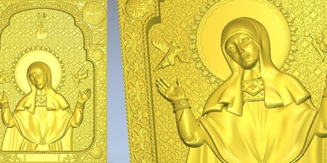 Catholic icon for CNC Router Artcam Cut3D Aspire Vcarve 1046