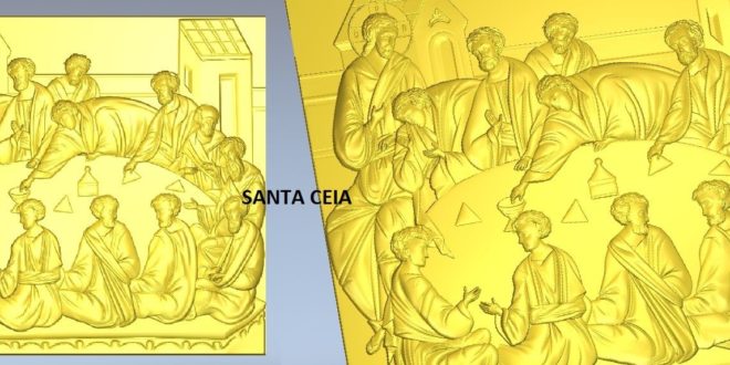 The Last Supper Christianity Jesus 3d STL models used for cnc artcam 3d relief